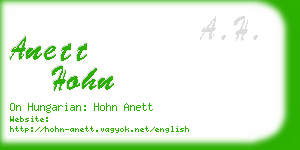 anett hohn business card